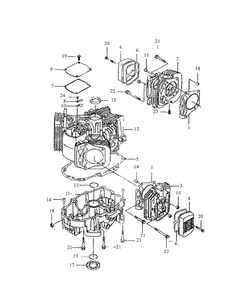 Kawasaki Cylinder/Crankcase Diagram and Parts List for 3654 53AB5B8K100-ZT54 Cub Cadet Lawn Mower